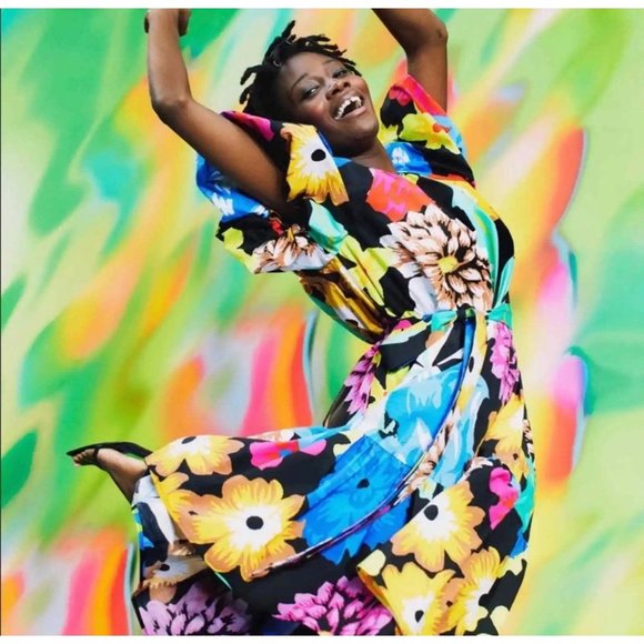 NWT Christopher John Rogers x Target Floral Puff Sleeve Dress High Low Large - Picture 11 of 15